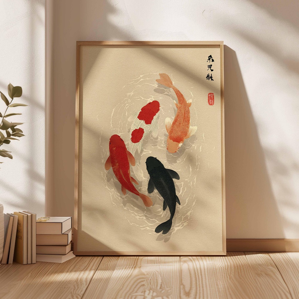 Japanese Zen Lifestyle - Japanese Koi Fish Posters Red Shrimp