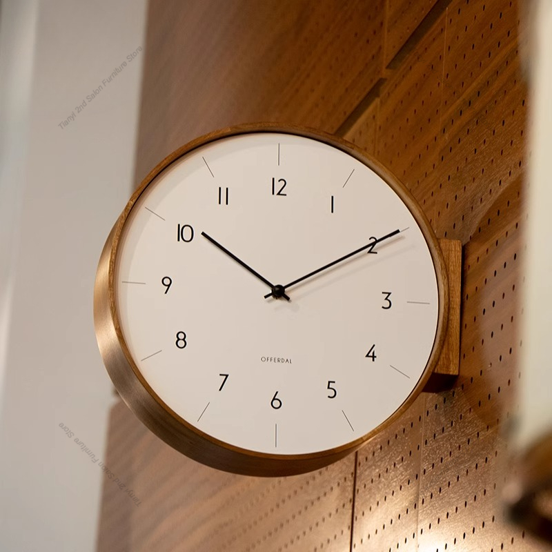 Japanese Lifestyle In Japanese - Japanese-style Solid Wood Double-sided Wall Clock