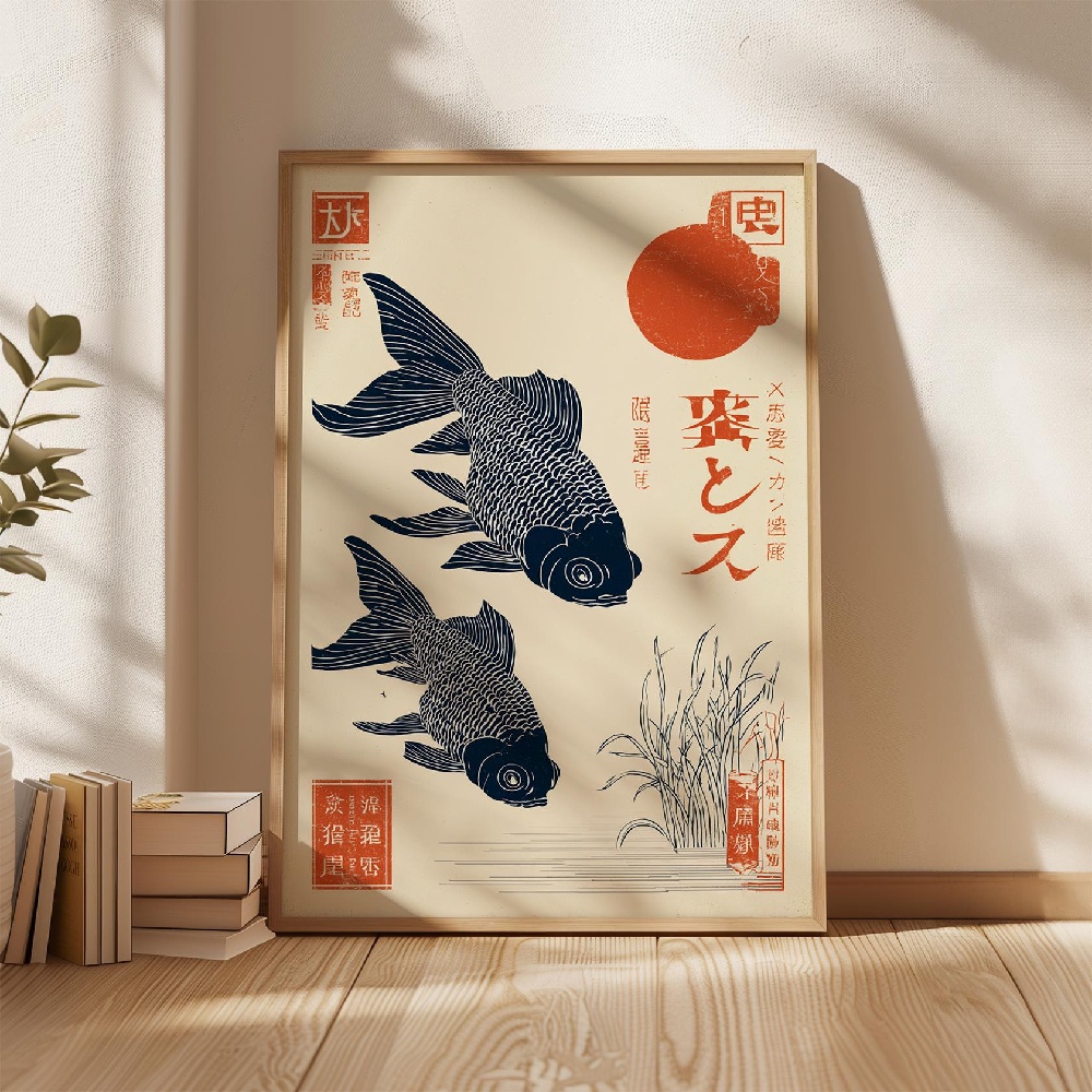 Japanese Koi Fish Posters Red  – обзор и цена Japanese Zen Lifestyle