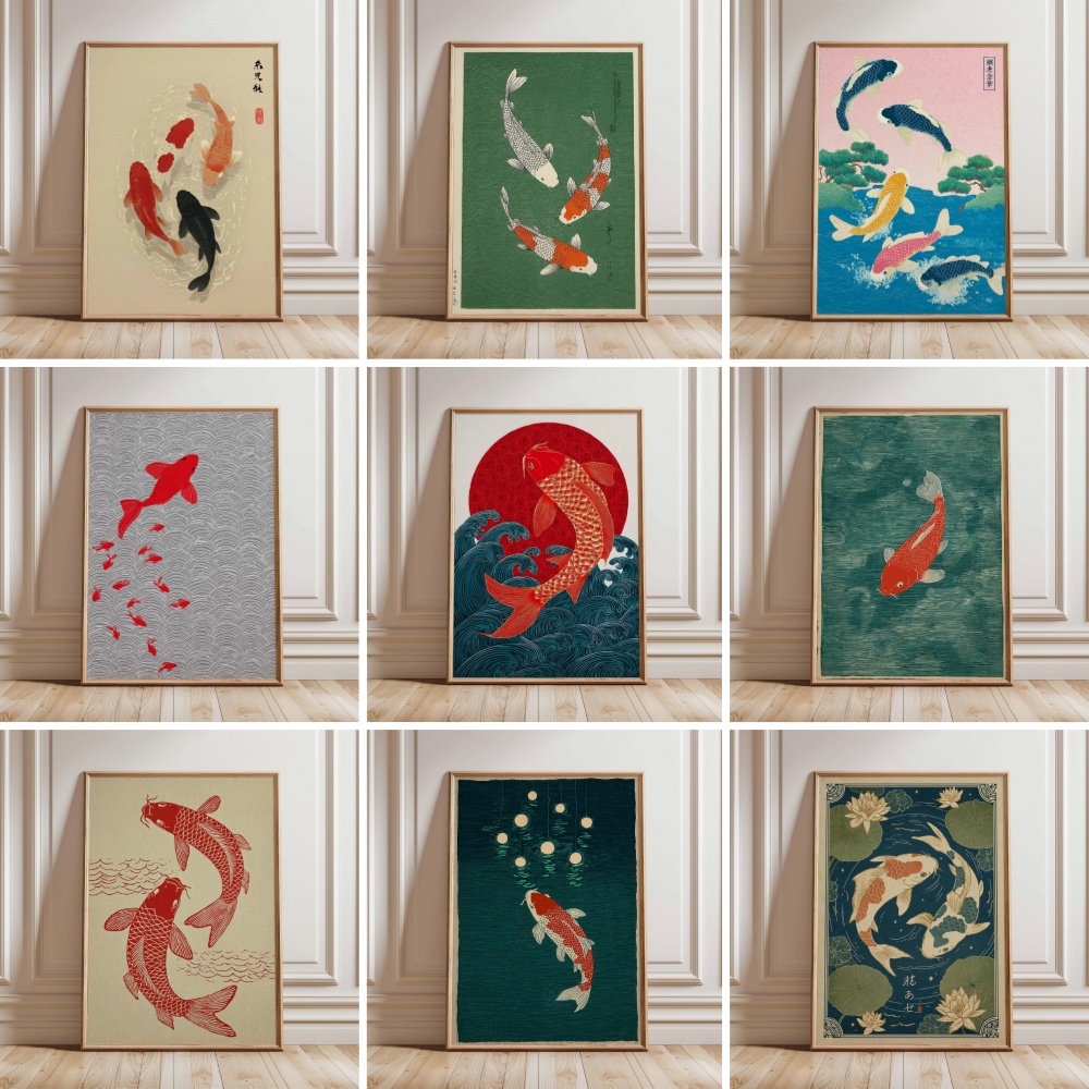 Japanese Koi Fish Poster Gold  – обзор и цена Japanese Zen Lifestyle