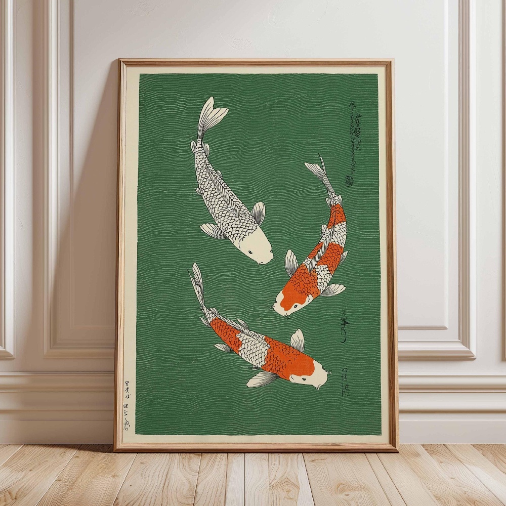 Japanese Koi Fish Poster Gold  – обзор и цена Japanese Zen Lifestyle